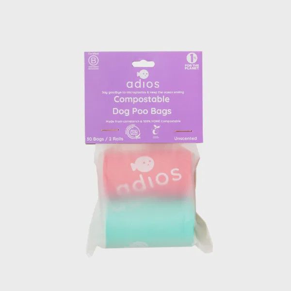 Adios Compostable Poo Bags - Rainbow 2 Pack