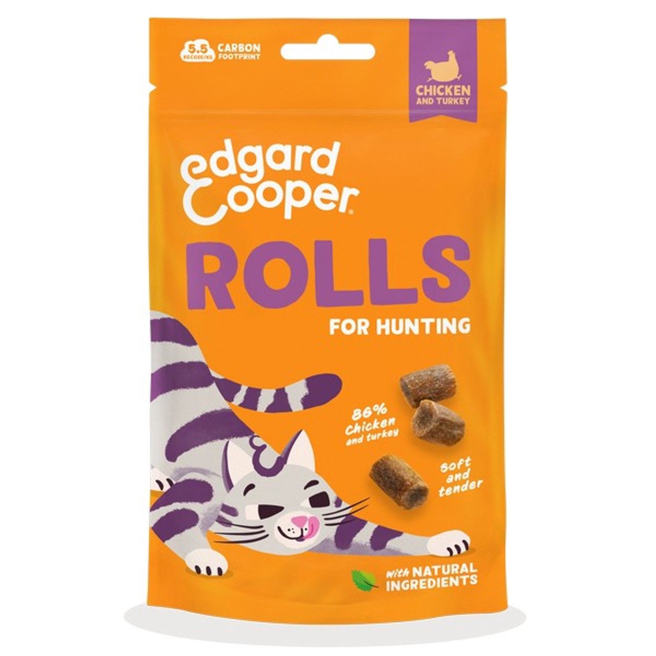 Edgard &amp; Cooper Cat Soft Rolls Chicken &amp; Turkey 45g