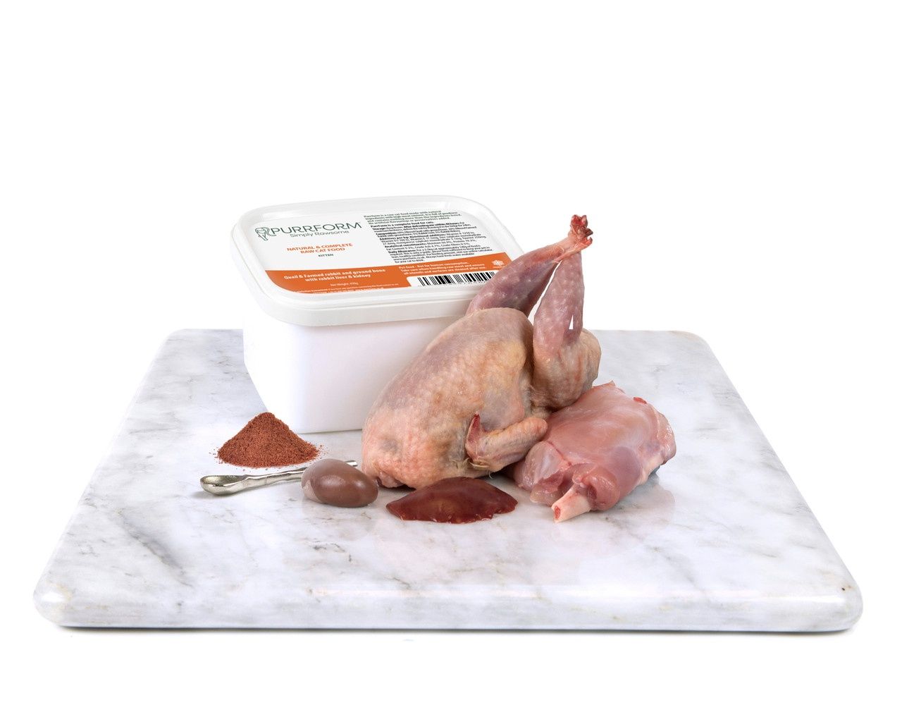Purrform Quail and Farmed Rabbit &amp; Ground Bone with Rabbit Liver &amp; Kidney 450g  Kitten