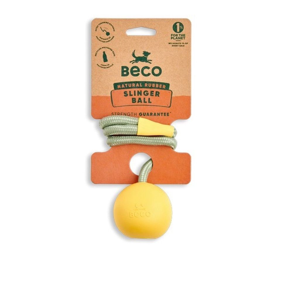 Beco Natural Rubber Slinger Ball Yellow