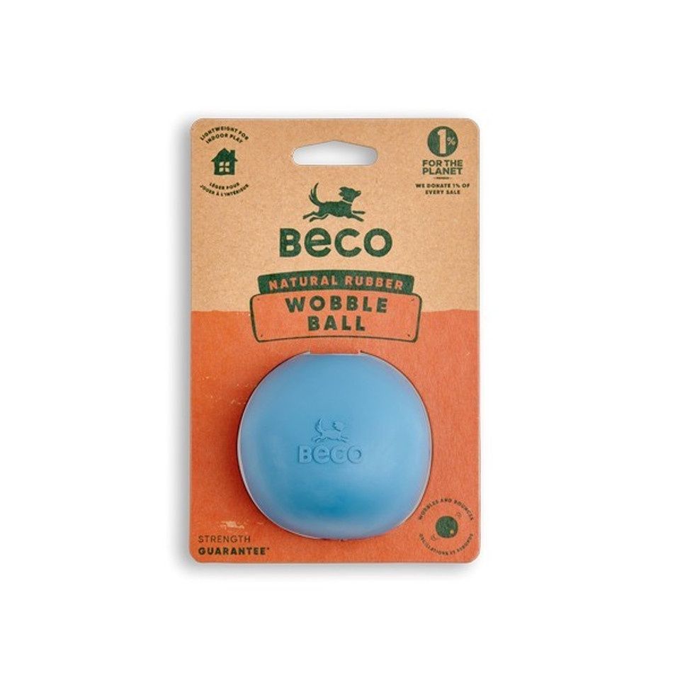 Beco Natural Rubber Wobble Ball Toy Blue