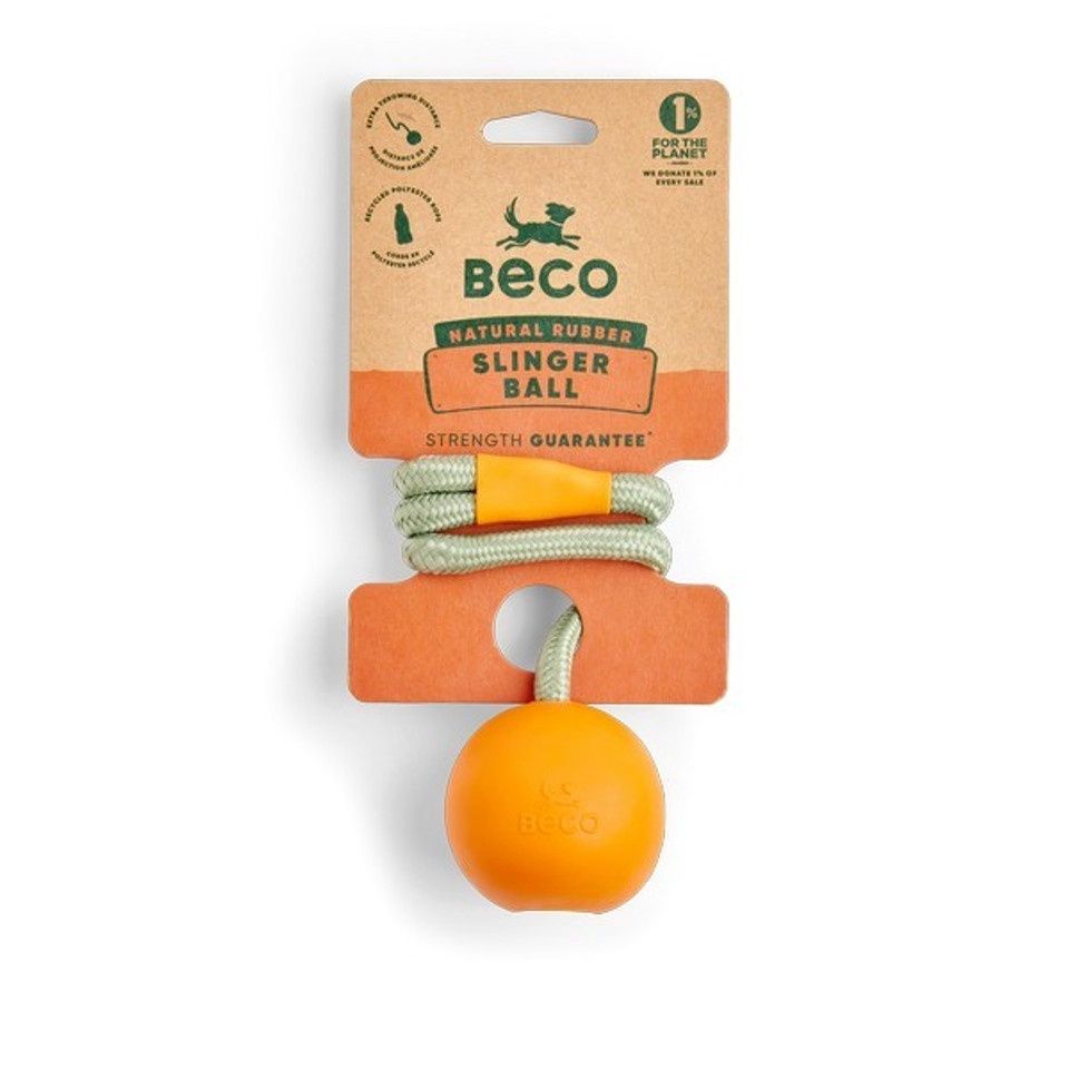 Beco Natural Rubber Slinger Ball Orange