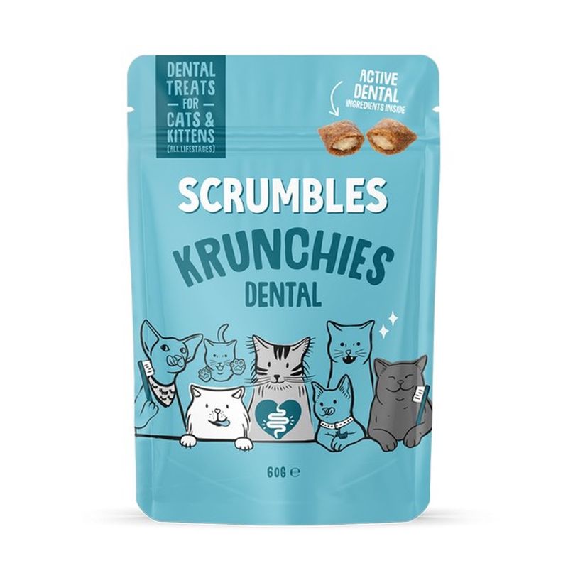 Scrumbles Krunchies Cat Dental Pillow Treats 60g