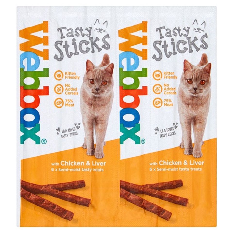 Webbox Cats Delight Tasty Cat Stks Chicken/Liver 6Stk