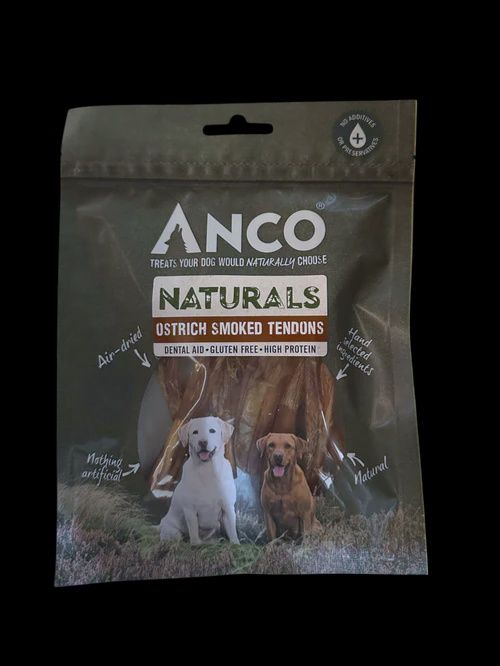 Anco Naturals Ostrich Smoked Tendons 75g