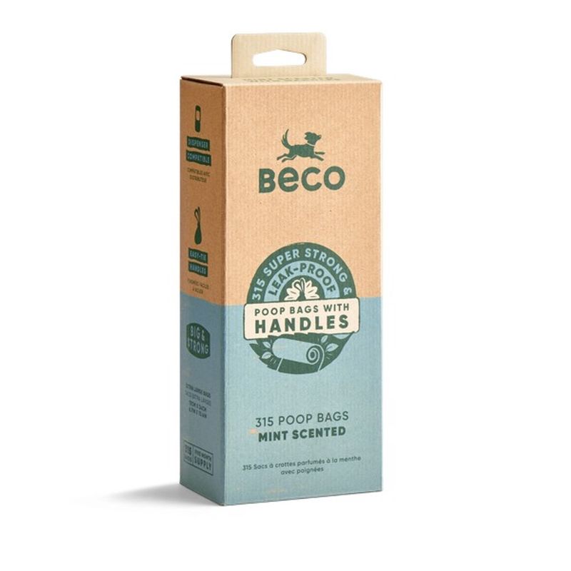 Beco Large Poop Bags with Handles Mint Scented 315 Pack Beco Large Poop Bags with Handles Mint Scented 315 Pack