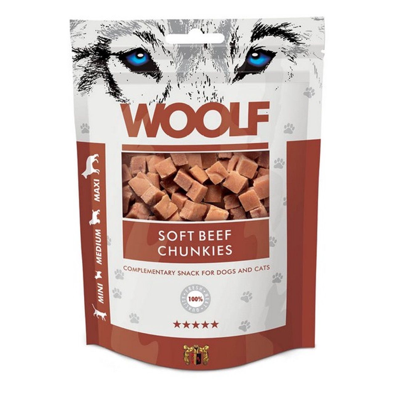 Woolf Soft Beef Chunkies 100g
