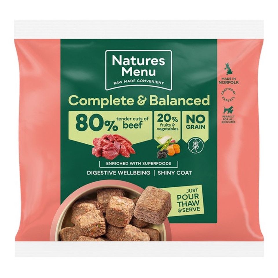 Natures Menu Frozen Country Hunter Grass-Fed Beef Dog Nuggets 1kg