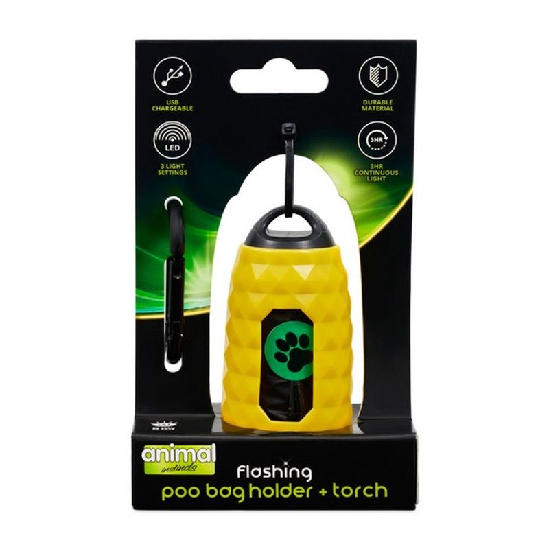 Animal Instincts Flashing Poo Bag Holder & Torch Animal Instincts Flashing Poo Bag Holder & Torch