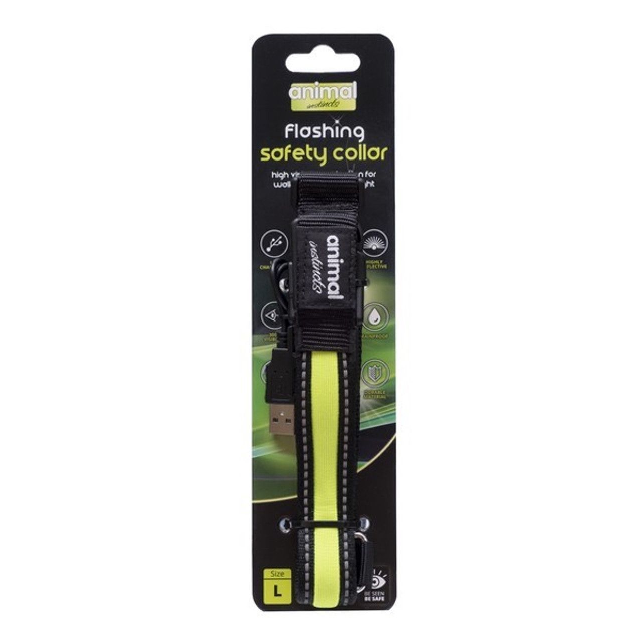 Animal Instincts Flashing USB Collar Large
