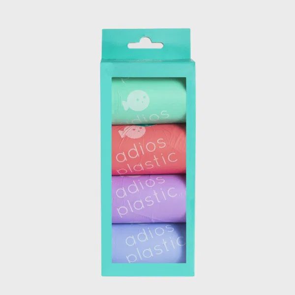 Adios Plastic Compstable Poo Bag Rainbow 4 x 15&#39;s