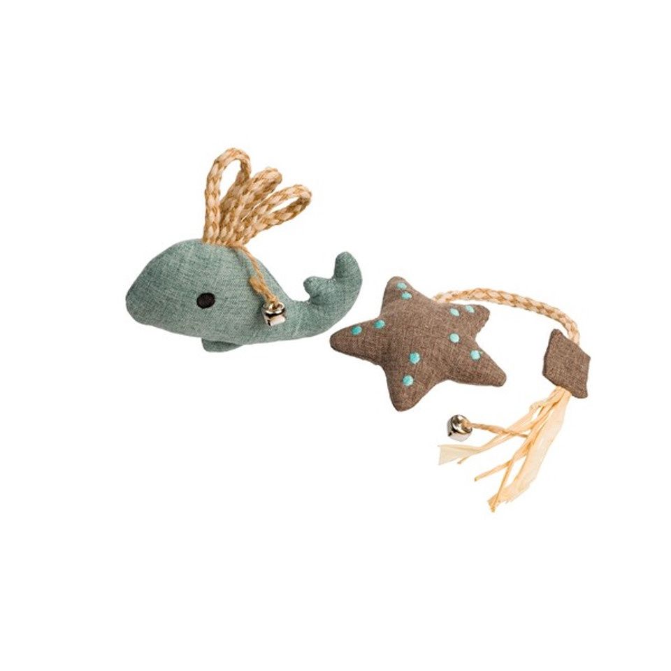 House of Paws 2pk Starfish Rope &amp; Whale Eco Cat Toy