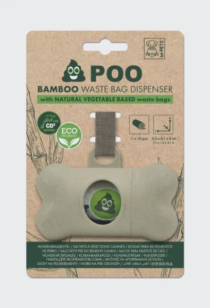 M-PETS Poo Bamboo Waste Bag Dispenser