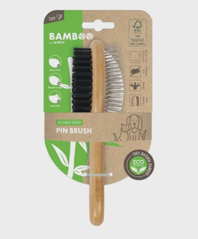 M-PETS Bamboo Double-Sided Pin Brush M-PETS Bamboo Double-Sided Pin Brush