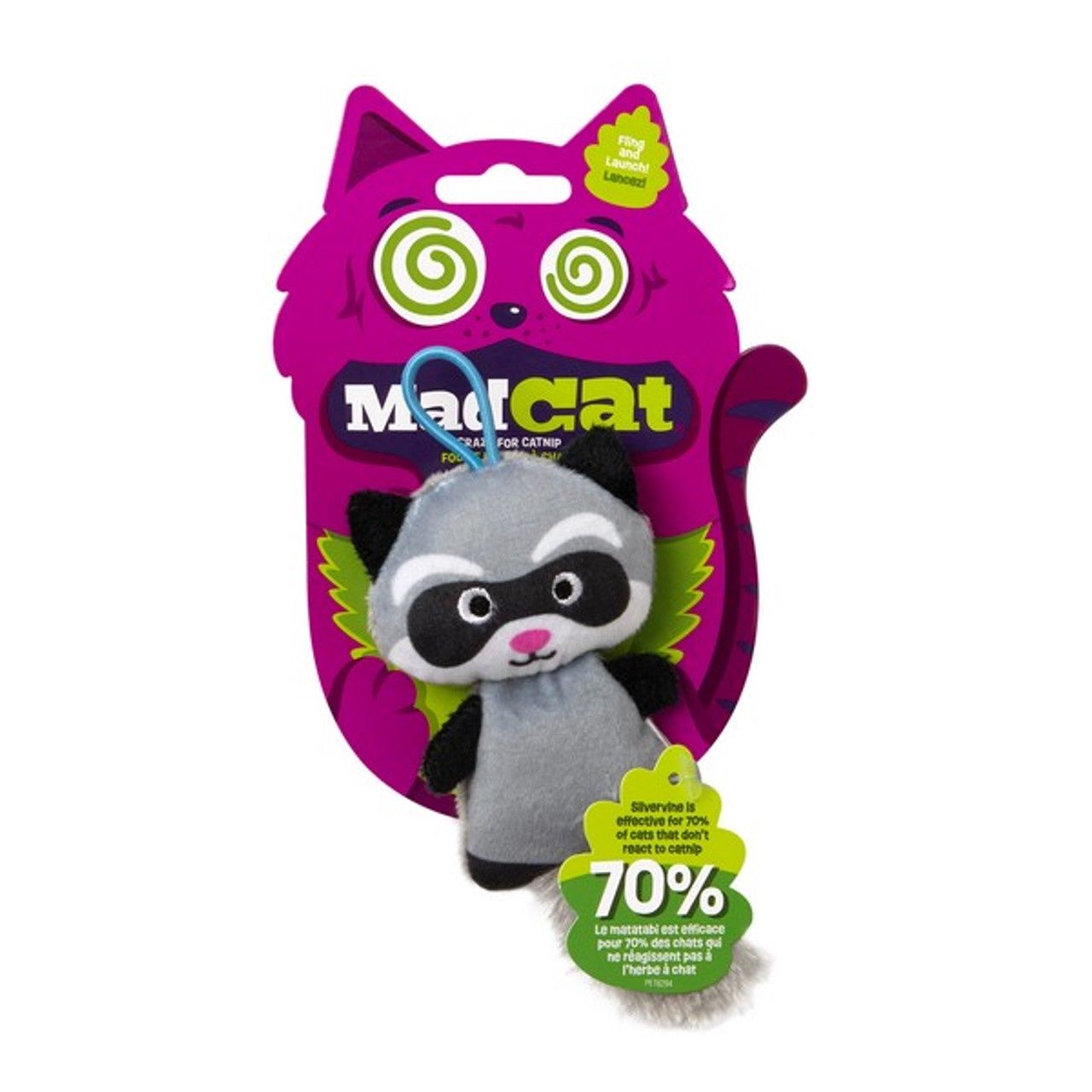 Mad Cat Slingshot Critters Raccoon Catnip Plush