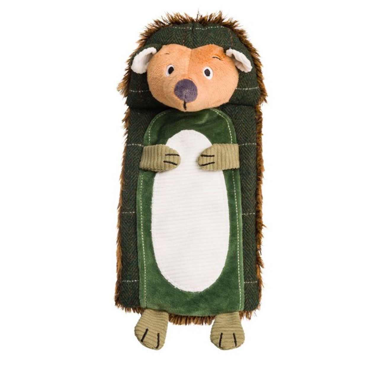 House of Paws Green Tweed Hedgehog Dog Toy