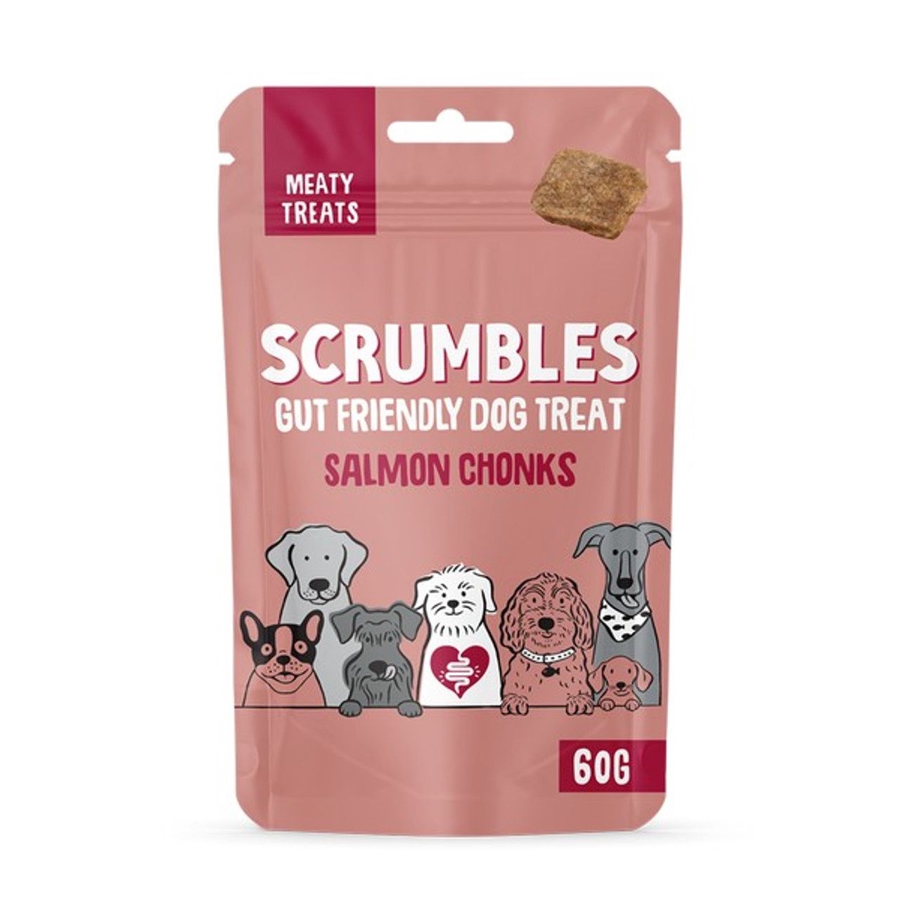 Scrumbles Salmon Chonks Meaty Treats 60g Scrumbles Salmon Chonks Meaty Treats 60g