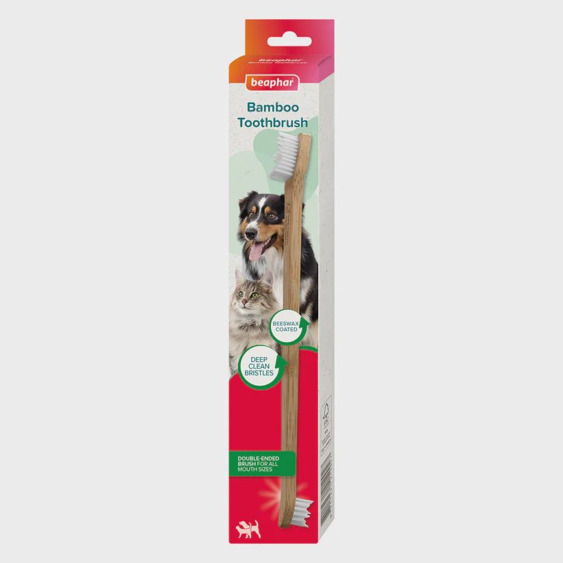 Beaphar Doubled-Ended Bamboo Toothbrush for Cats & Dogs Beaphar Doubled-Ended Bamboo Toothbrush for Cats & Dogs