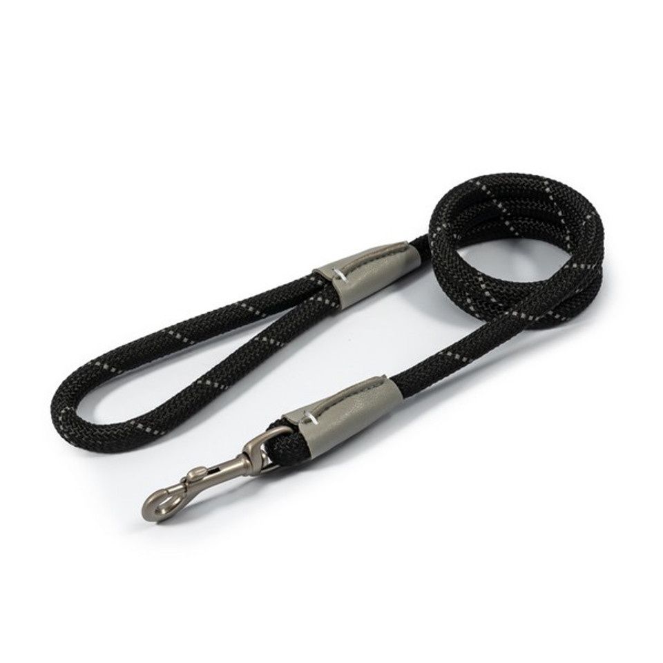 Ancol Viva Reflective Rope Lead, Colour: Black, Size: 30kg
