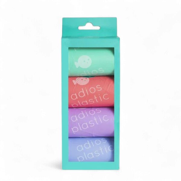 Adios Plastic Compstable Poo Bag Rainbow 4 x 15's