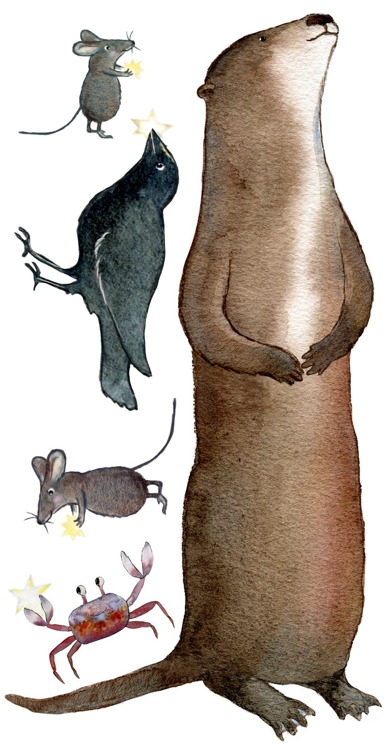 Otter und Freunde Wandtattoo