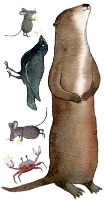 Otter and friends wall decal