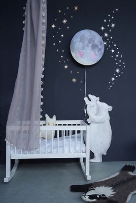 Sterren en Maan Zilver muursticker