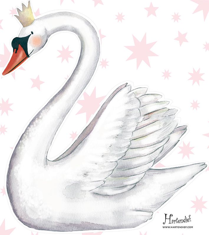 Wallsticker Swan Princess