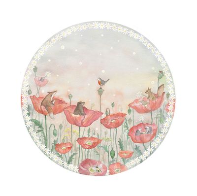 Wallpaper circle Poppy Dreams S