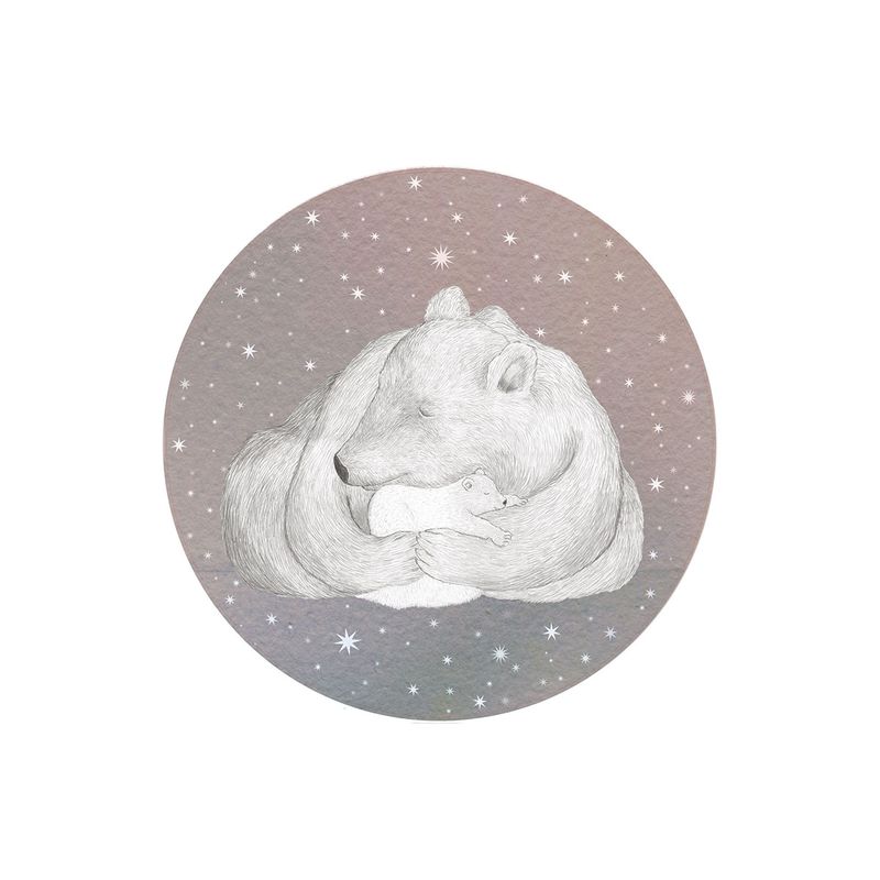 Slumber Bears light grey wall circle
