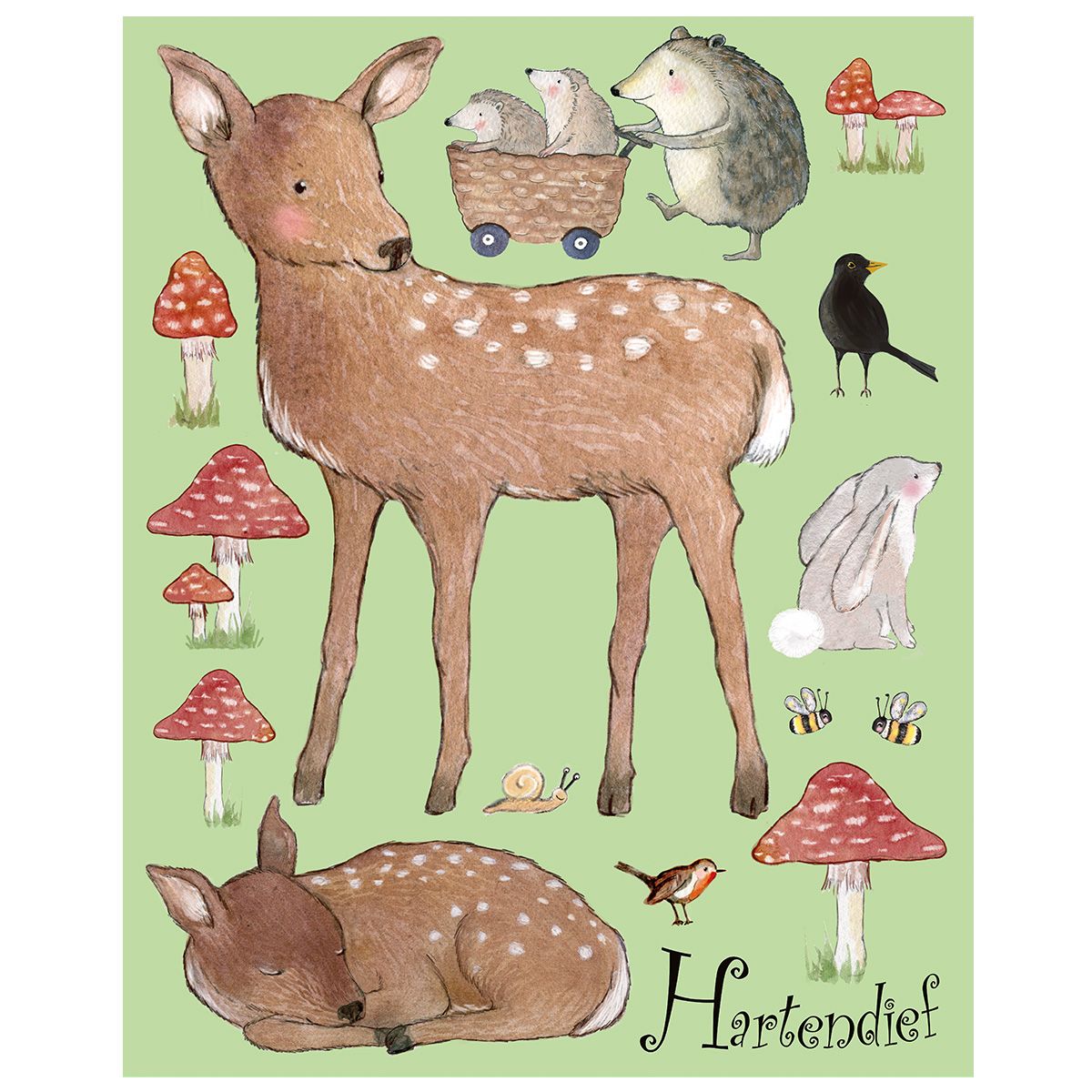 Rehe &amp; Freunde Wandtattoo
