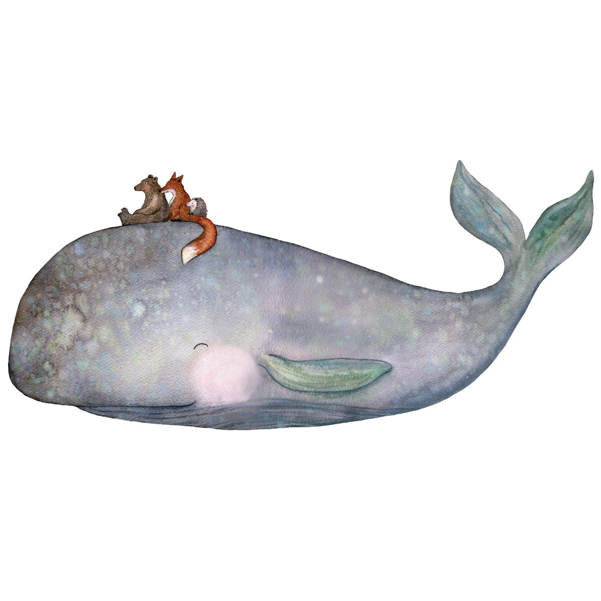 Riding the whale wallsticker