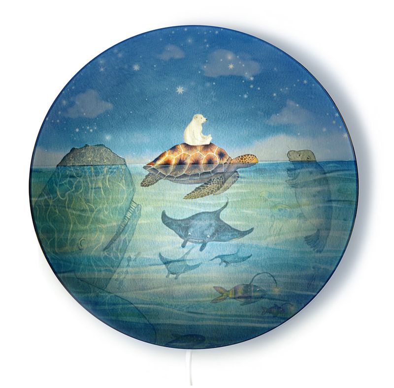 Nursery ocean lamp – Turtle Dream wall light by Hartendief with whale, seal and turtle
