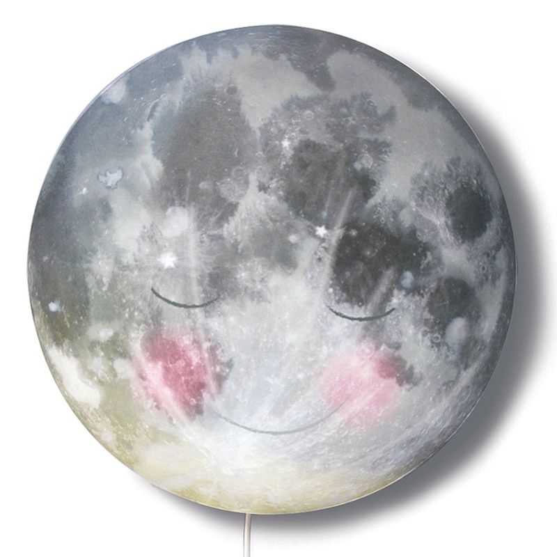 Schlafender Mond Wandlampe Hartendief für kinderzimmer und babyzimmer mit geheimnis wenn die Lampe angeschaltet wird