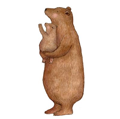 Baby en Beer muursticker voor kinderkamer en babykamer, schattig bij de Ga Slapen Maan wandlamp van Hartendief