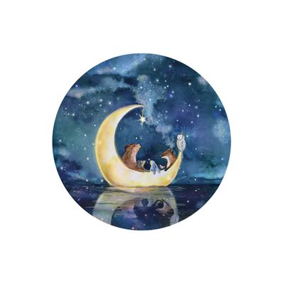 Segeln im Mond Mini Wandtattoo Sticker 