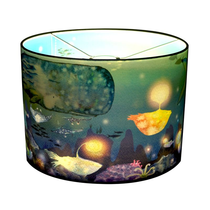 Blue "In the Deep" pendant lamp with sea creatures – soft glow for a dreamy nursery or kids' room.
