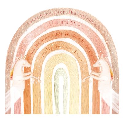 Rainbow wallpaper in terracotta tones for children's room and nursery