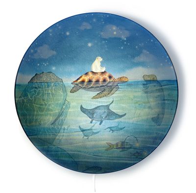 Wandlamp kinderkamer zee – Schildpad Droom lamp Hartendief met walvis, zeehond en schildpad