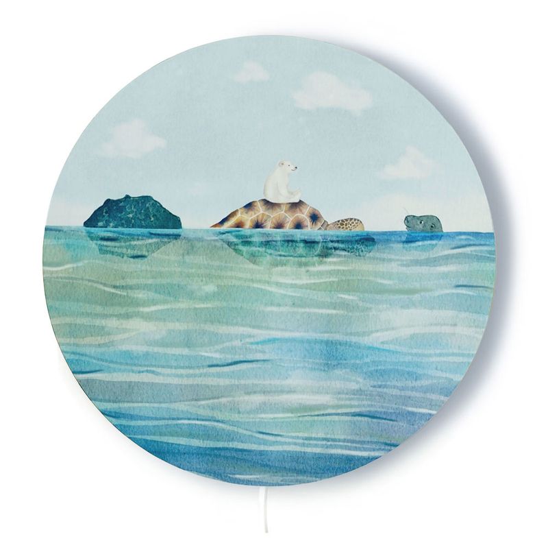 Turtle Dream wall lamp by Hartendief for nursery or kids room with ocean theme, whale, polar bear &amp; turtle.