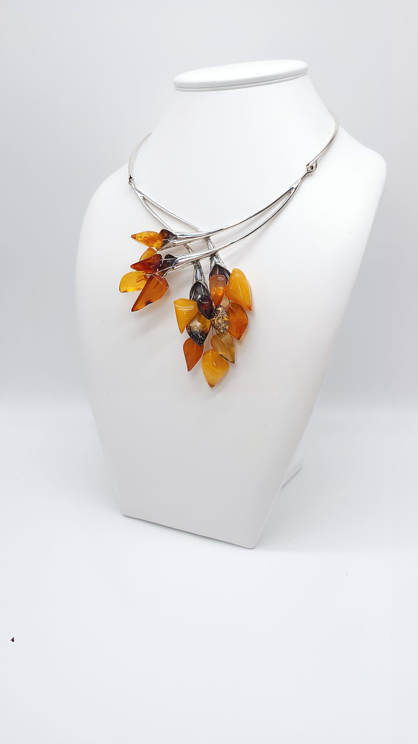 Naturbernstein-Collier für Damen – luxuriöser Silberschmuck