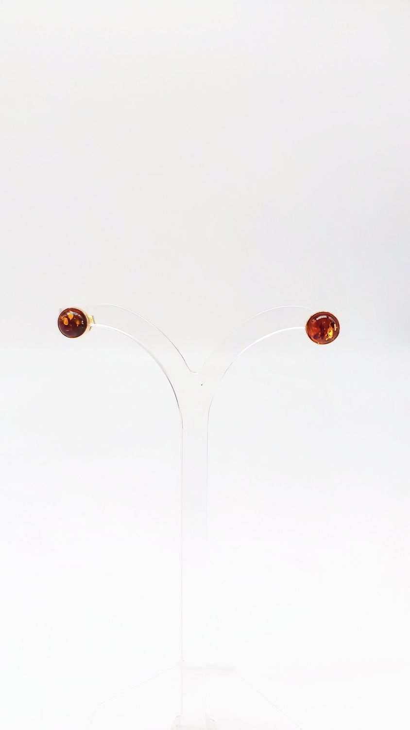 Klassische Bernstein-Ohrstecker für Kinder – Vergoldetes Design
