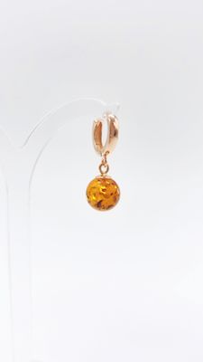 Filigrane Kugelohrringe mit Naturbernstein – Damen Schmuck