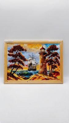 Segelschiff und Leuchtturm