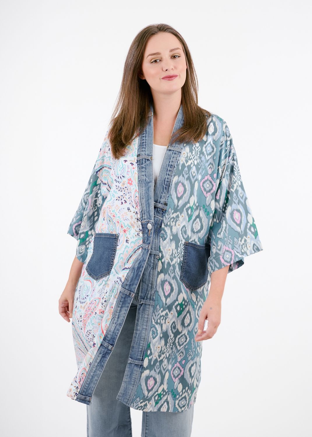 5211 Janis Cardigan, Colour: Teal Paisley