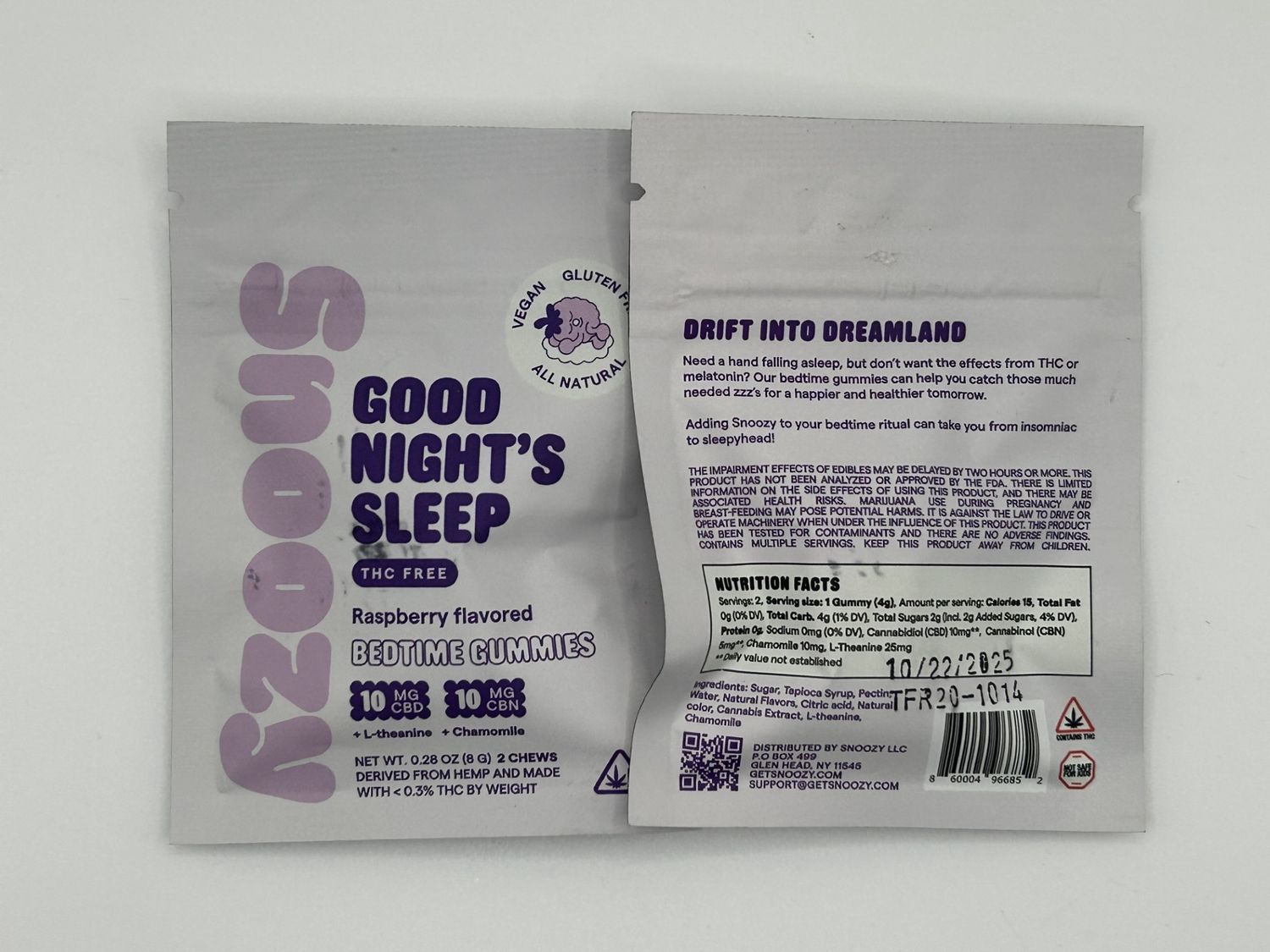 Snoozy THC Free Gummies - Good Night&#39;s Sleep, Size: 2ct