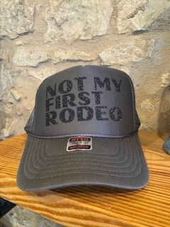 Not My First Rodeo Hat - black/white