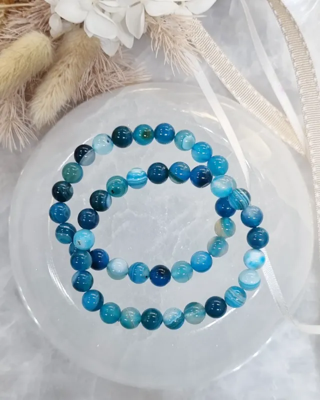 Blue Agate Bracelet | 8mm