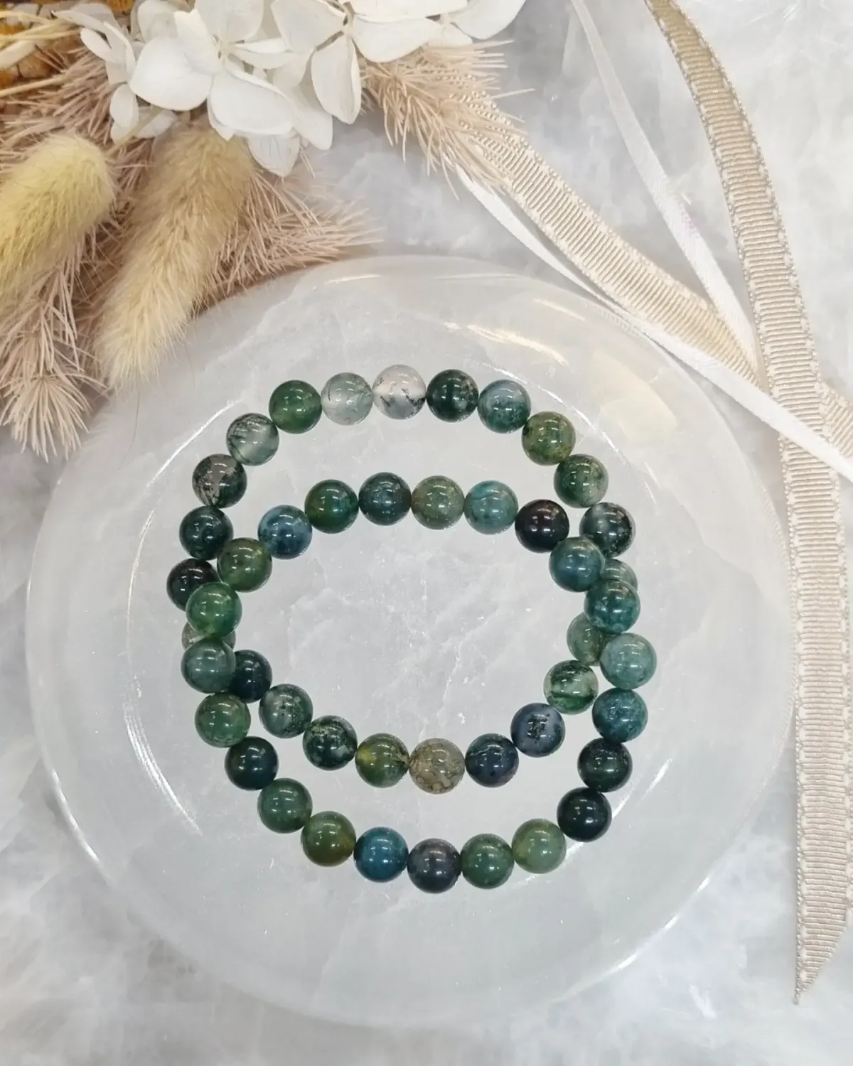 Moss Agate Bracelet 8mm