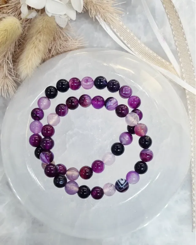 Purple Agate Bracelet | 8mm